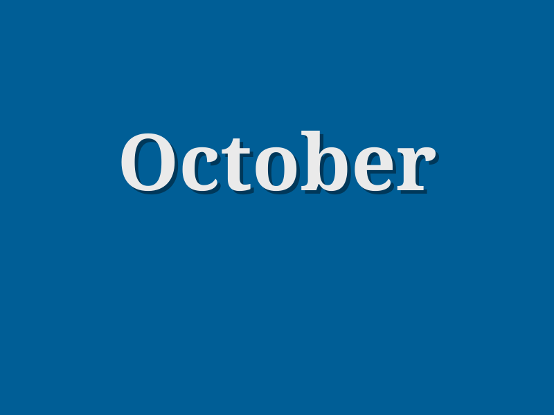 Month landmark holder for October. Click here for a summary of events in October